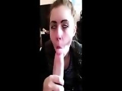 My sexy stepsister gives me blowjob