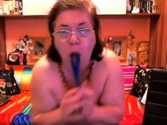 Crazy Grandmother in webcam