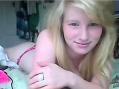Blonde on webcam