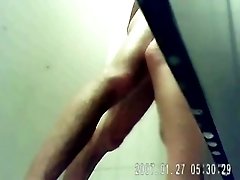 Amateur couple having sex in public shower get caught on a hidden cam