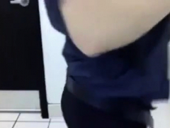 McD Girl -goes into restroom for a tit and ass