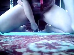 Horny Russian nympho teen continues dilding herself with random objects