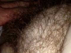 i love the feel of her soft hairy pussy under the sheets.