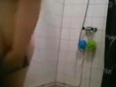 Our saggy grandma in the shower
