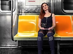 Upskirt Flashing in Subway. Virtual reality with Jeny Smith