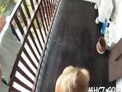 Overwhelming blonde lady Alice Marshall fucks on camera