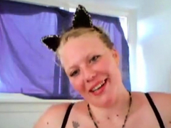 Dansk Escort pige Katja 11 som catgirl med dildo
