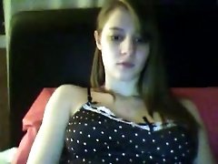This cute blonde teen on webcam teases me so well with boobie flash