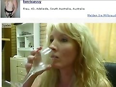 Beautiful mature blonde lady on webcam is getting ready for masturbation