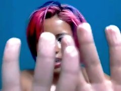 Pink-haired ebony bitch is masturbating and squirting for me on cam
