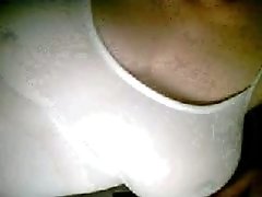 White undershirt can't handle my wife's huge natural tits