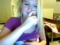 Horny Blonde girl GF loves cumming on cam