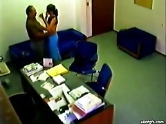 Skanky secretary seduces her boss for sex in the office