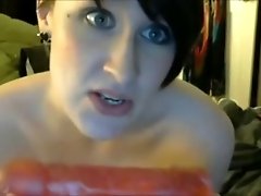 Busty short haired milf is going crazy without a dick
