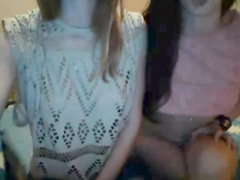 Cute hot teens kissing and teasing on webcam