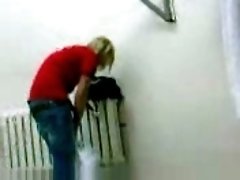 Spy video of my blonde coed changing her clothes in college room