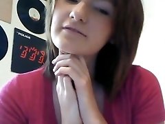 Attractive amateur girl poses on webcam wearing black lingerie