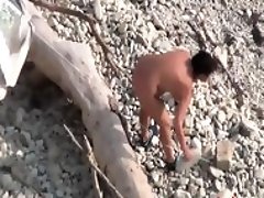 Chubby wife fucked on public beach got exposed