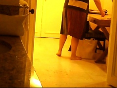 hidden cam catches MILF getting ready for bed