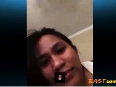 Asian Filipino Skype on bed