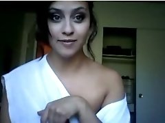 Stunning brunette college girl loves to tease me on webcam
