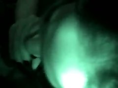 Horny GF sucks big dick in night vision camera