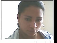Colombian dark skin cutie is so serious on the webcam