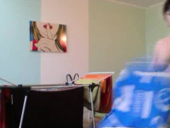 Latina Webcam Milf Folding Laundry
