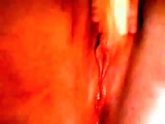 Closeup webcam video of my chubby bitch toying her cunt with dildo