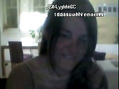 Horny brunette white milf doesn't know how to play on webcam