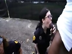 Naked police women planted weed to punish blowjob