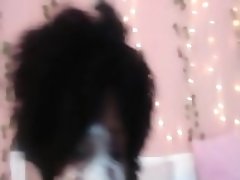 Curly hair ebony babe blowjob