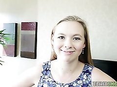 Sweet blonde chick Tiffany Kohl blows hard cock on POV cam