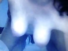 Fucking my babe with hanging tits in doggy style on webcam