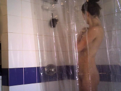 Razing Her Red Muff Hidden Shower Voyeur