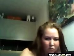 Chubby chick showing her tits on webcam