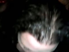 Curly haired bitch knows how to give good head in front of a camera