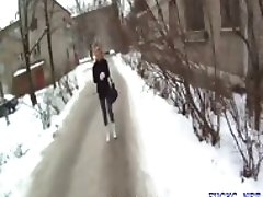 Slutty girl blows cock on cam