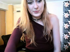 Blonde babe ass dildoing and pussy fingering on webcam