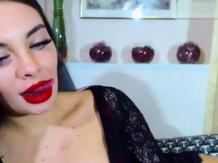 Sloppy Blowjob by a Russian Camgirl with Long Tongue