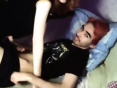 Hard pounding and cum on boobs with cute teen redhead live a