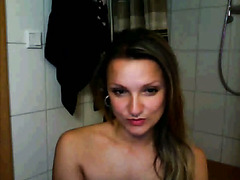 amazing girl takes a shower on webcam
