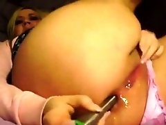 Wet amateur masturbates ass and pussy on webcam