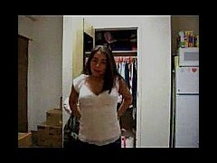 Brunette Teen Strips on her Webcam