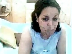 Juicy brunette webcam MILF plays with her big juggs for money