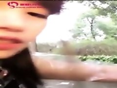 Asian Camgirl Dare For Getting Bare, Moving Pissing At Open Park Rain