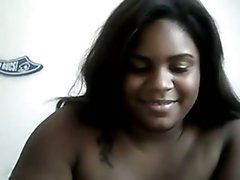 Chubby dark skinned amateur webcam nympho poses all nude for me