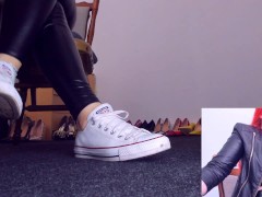 'You will clean my dirty converse sneakers right now and worship my latex ass'