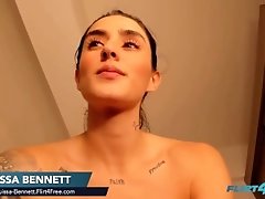 'Flirt4Free - Louissa Bennett - Inked Bombshell Bares It All And Has Fun In Bed'