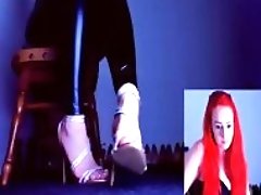 Redhead Webcam Girl Shows Her Feet In Sexy High Heels